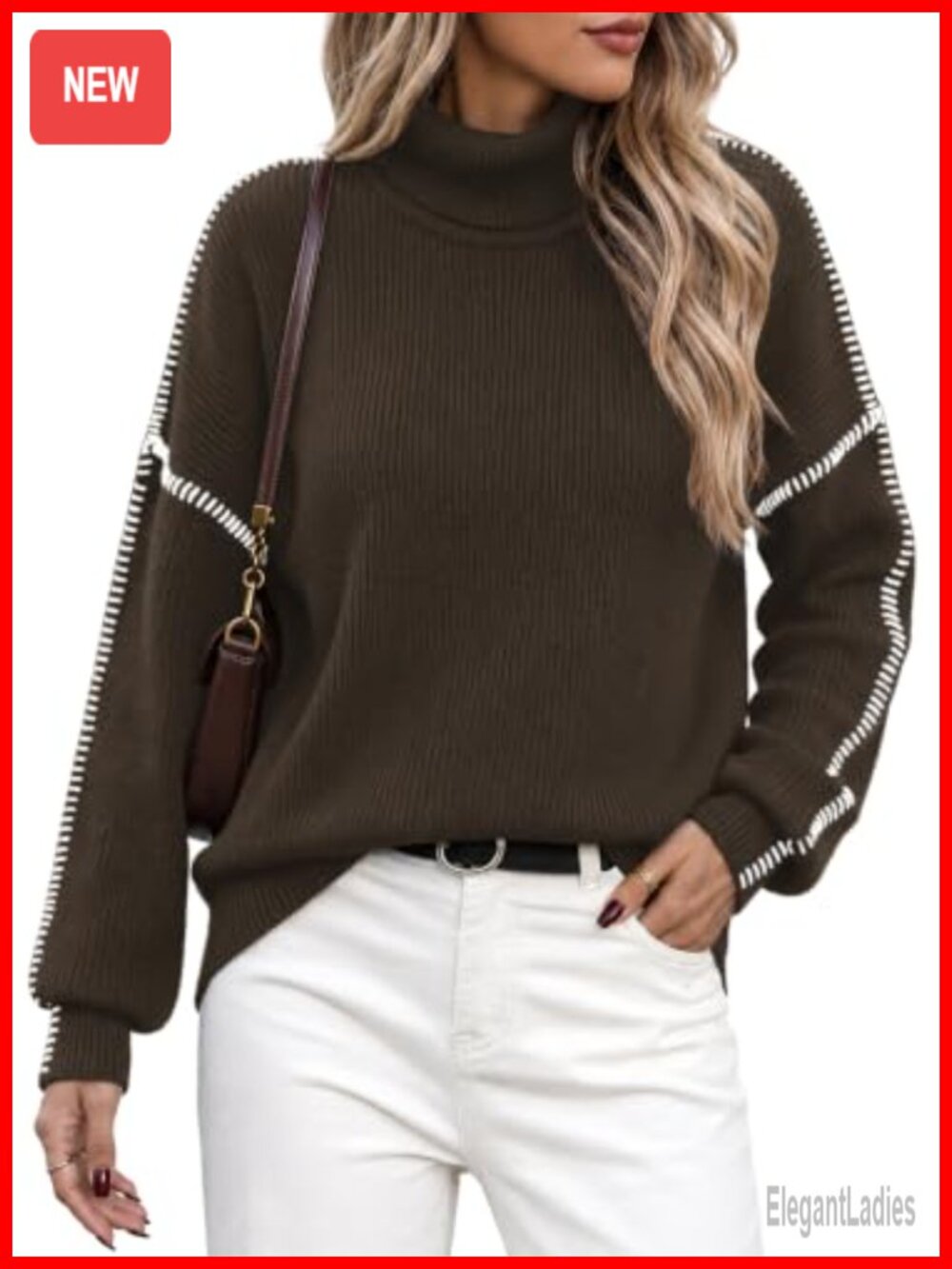 Oversized Chunky Turtleneck Tunic Sweater Viscose Nylon Knit Pullover
